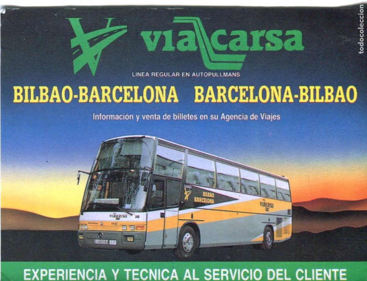 Coleccionismo calendarios: CALENDARIO 1992- TRANSPORTE AUTOBUSES VIACARSA (LINEA BILBAO-BARCELONA)
