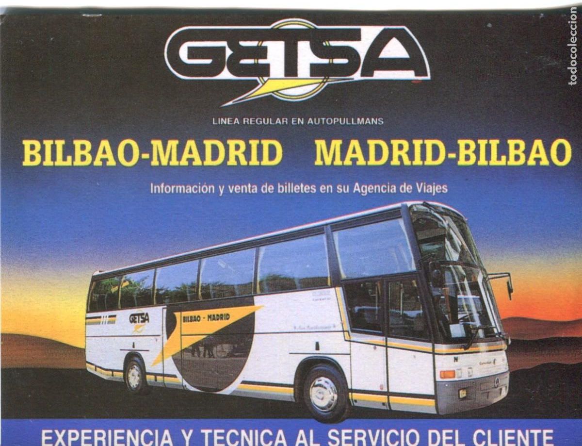 Coleccionismo calendarios: CALENDARIO 1992- TRANSPORTE AUTOBUSES GETSA (LINEA BILBAO-MADRID)
