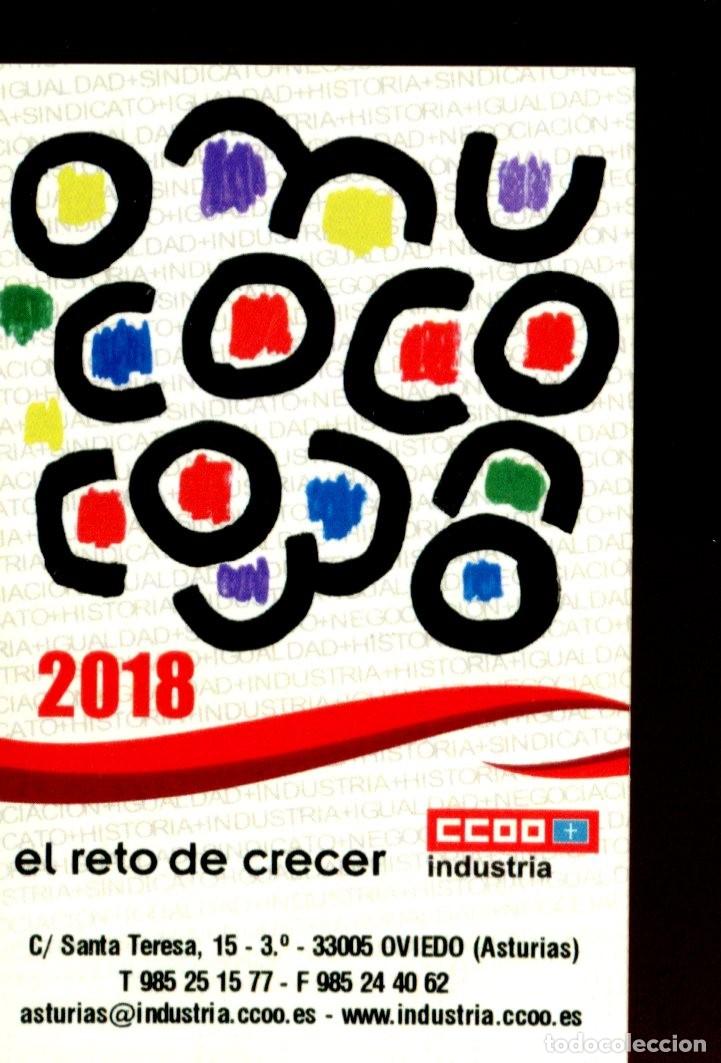 Collectables Calendars: CALENDARIO SINDICATOS - POLITICOS. CCOO INDUSTRIA ASTURIAS A&Ntilde;O 2018
