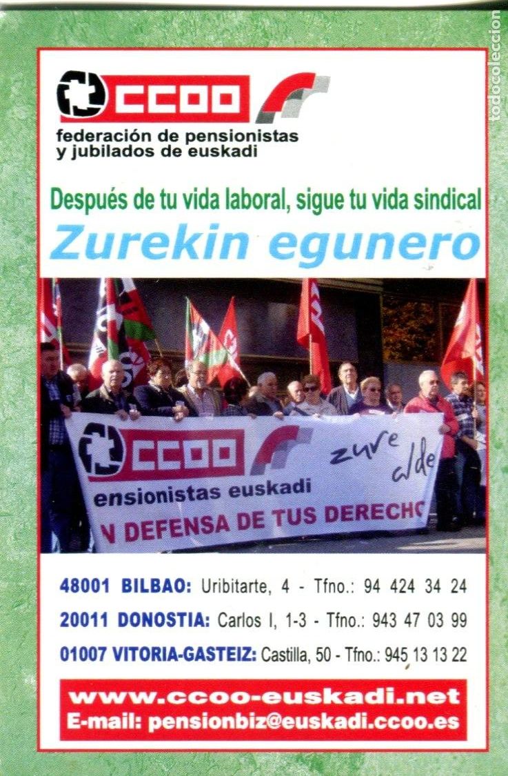 Collectables Calendars: CALENDARIO SINDICATOS - POLITICOS. CCOO FEDERACION DE PENSIONISTAS Y JUBILADOS DE EUSKADI 2012