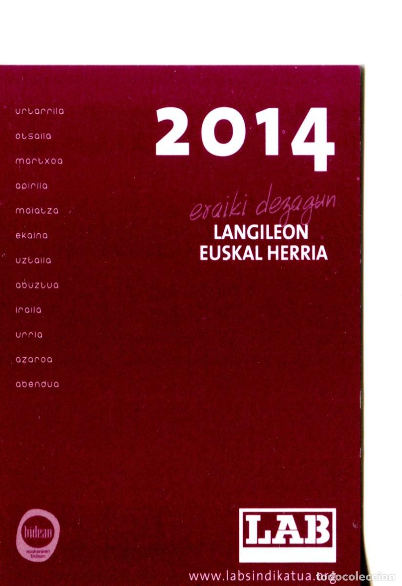 Collectables Calendars: CALENDARIO POLITICO SINDICATO VASCO LAB 2014