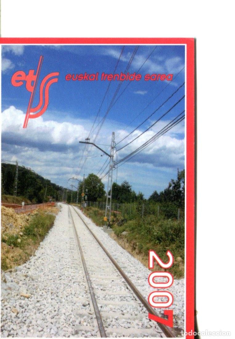 Coleccionismo calendarios: Calendario bolsillo - EUSKAL TRENBIDE SAREA - FERROCARRILES VASCOS - A&Ntilde;O 2007