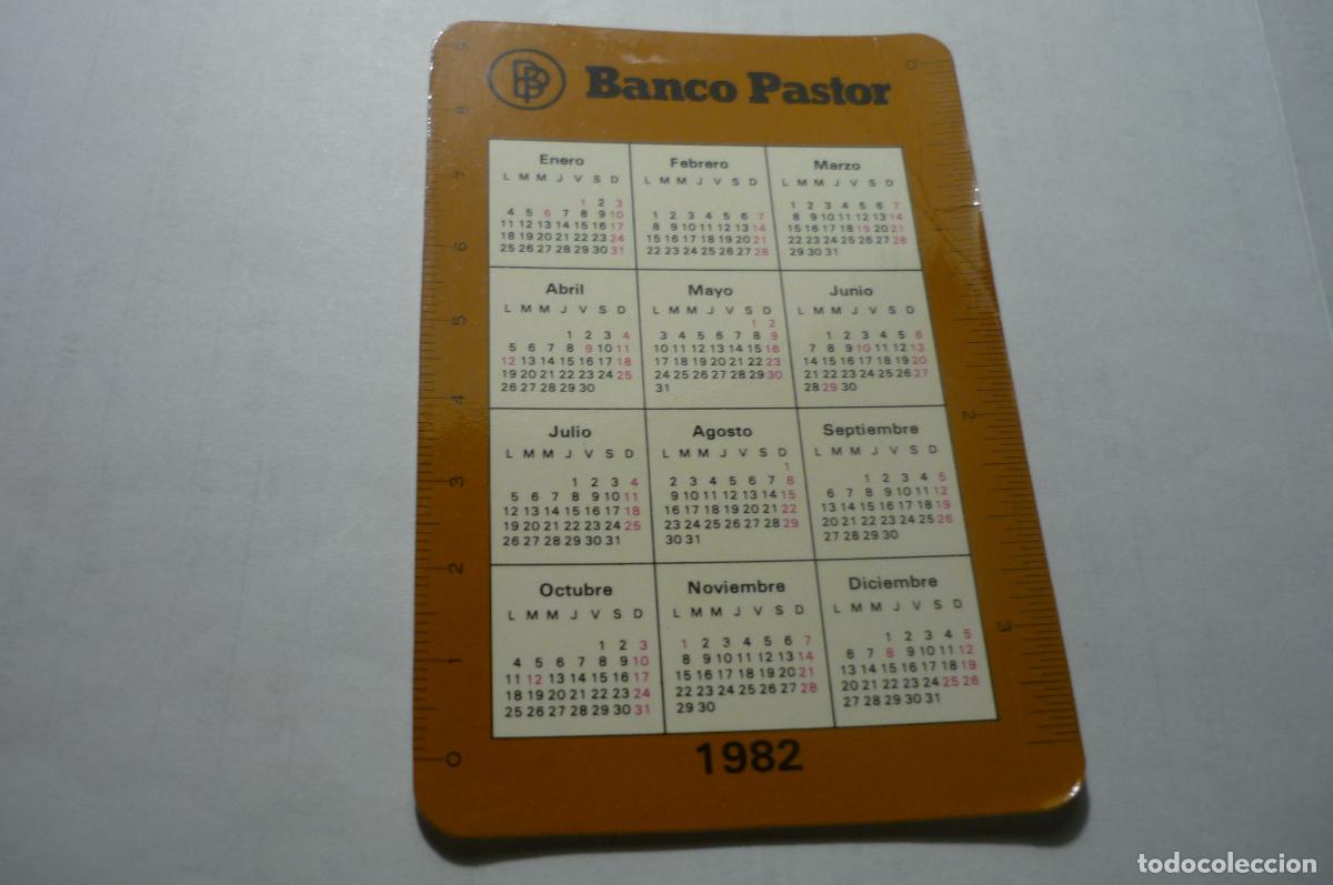 Coleccionismo calendarios: calendario banco pastor 1982.-dorso calendario futbol mundial