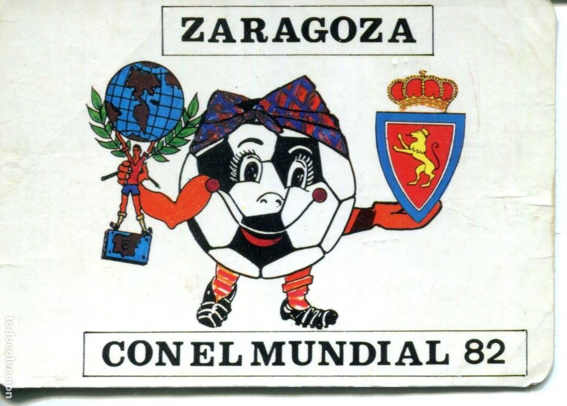 Coleccionismo calendarios: CALENDARIO DE BOLSILLO. FUTBOL. REAL ZARAGOZA. A&Ntilde;O 1982. MUNDIAL DE FUTBOL. SERIE MP-71.