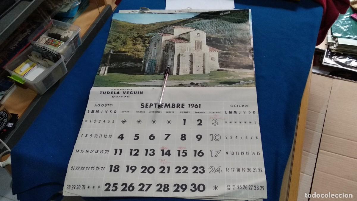 Coleccionismo Calendarios: CALENDARIO DE PARED 1961 / CEMENTOS TUDELA VEGUIN OVIEDO - 3 HOJAS VER FOTOS