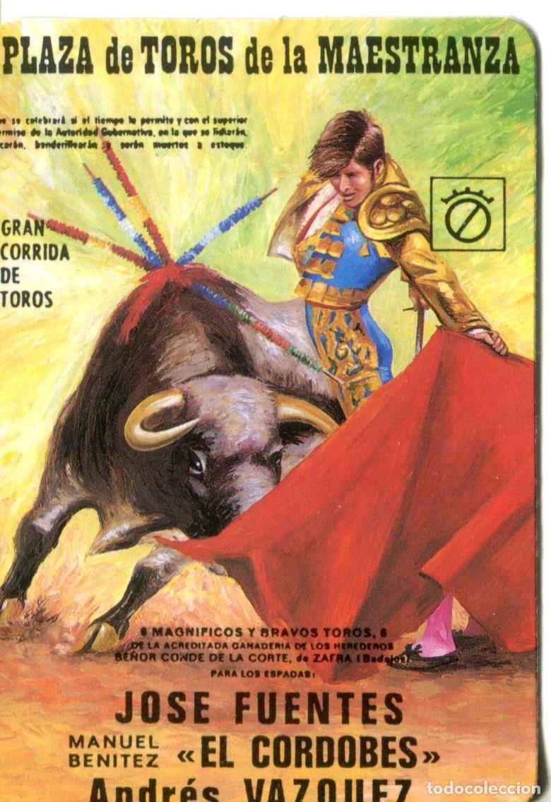 Coleccionismo calendarios: calendario de toros - torero - taurino a&ntilde;o 1990 - plaza de toros de la maestranza, el cordobes