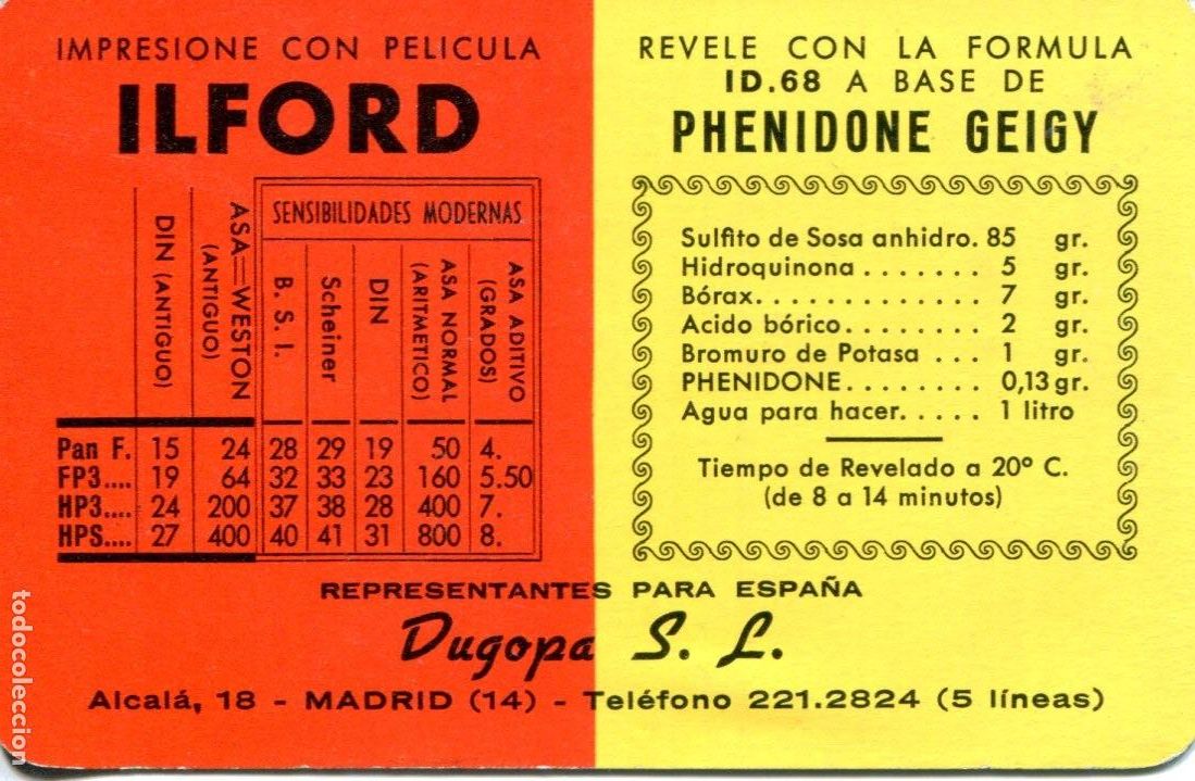 Coleccionismo calendarios: A&Ntilde;O 1961,CALENDARIO DE BOLSILLO FOURNIER, ILFORD, IMPRESIONE CON PEL&Iacute;CULA.