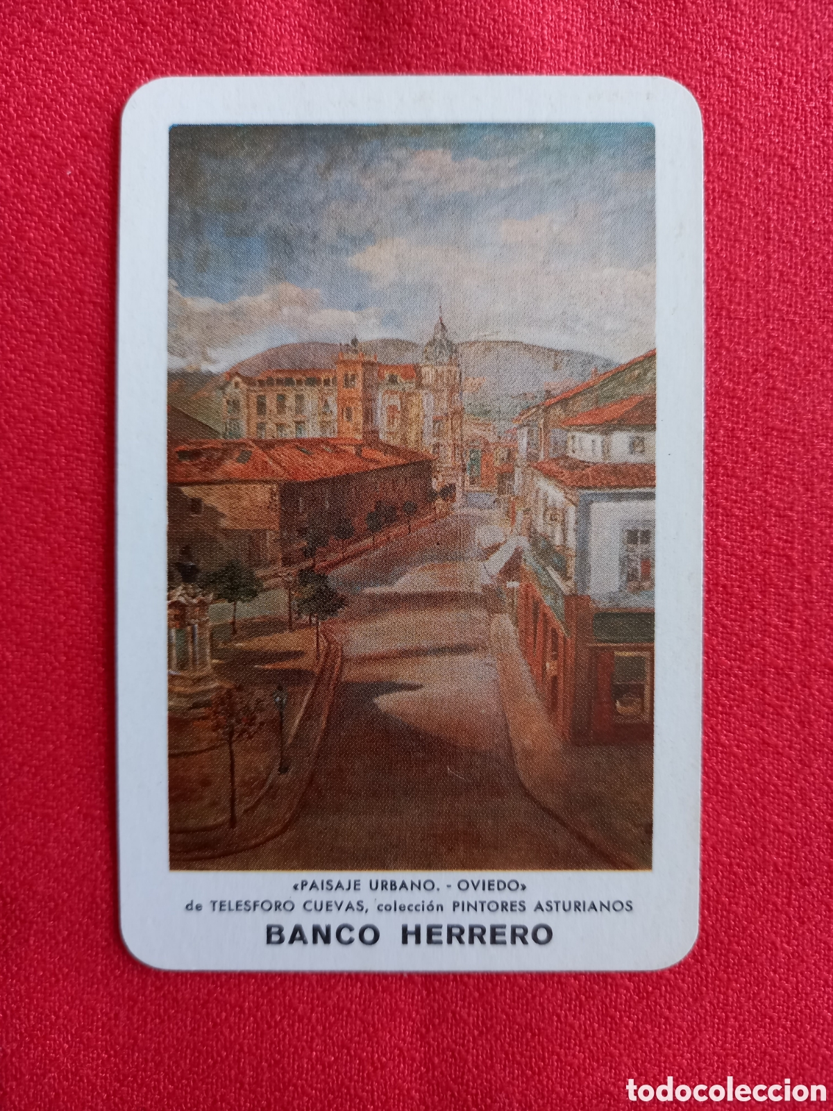 Coleccionismo calendarios: CALENDARIO DE BOLSILLO A&Ntilde;O 1975 - H. FOURNIER, BANCO HERRERO (PAISAJE URBANO OVIEDO)