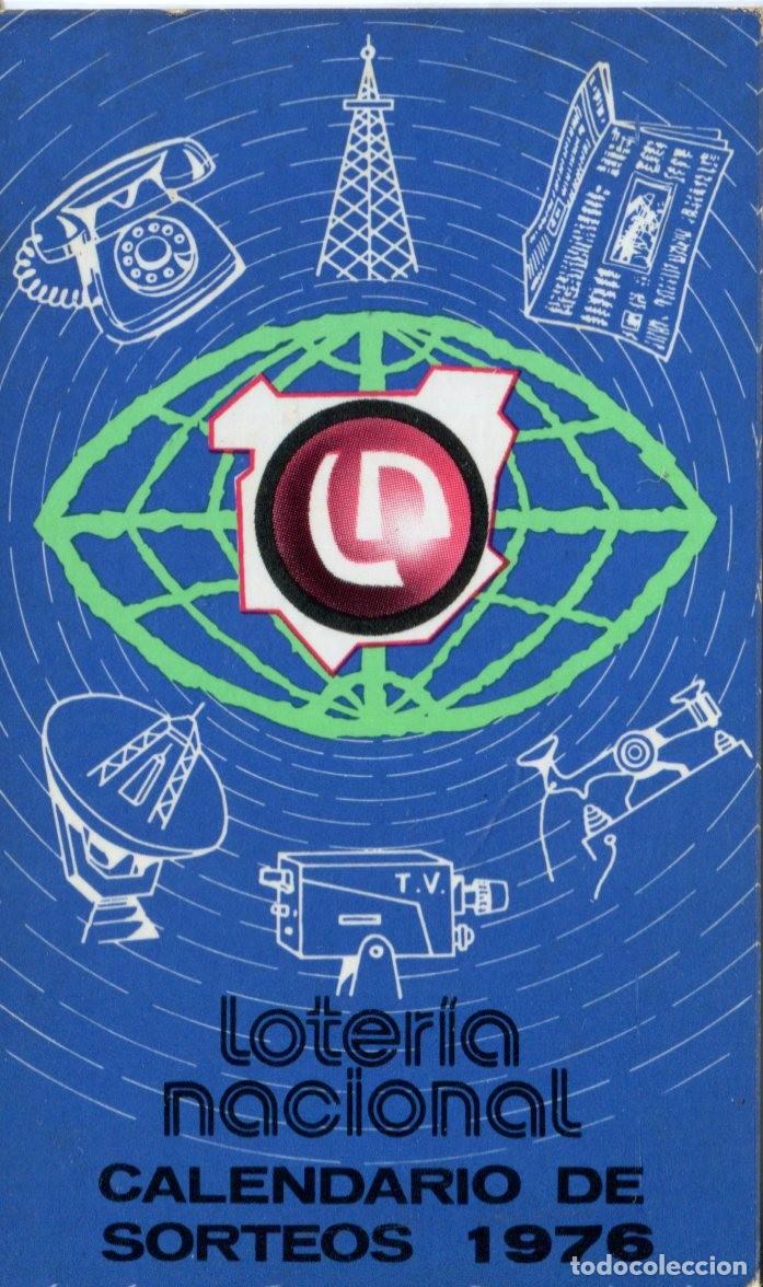 Coleccionismo calendarios: Antiguo calendario de bolsillo. Sorteos Loter&iacute;a Nacional. 1976