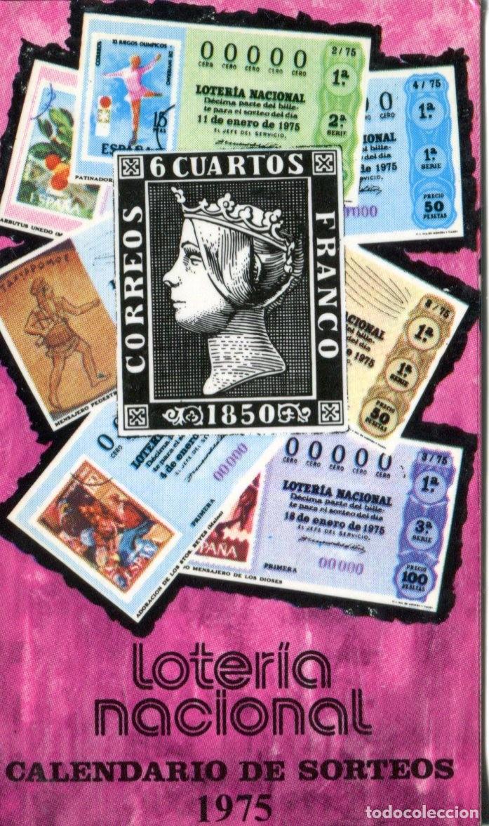 Coleccionismo calendarios: Calendario de bolsillo - Loteria Nacional - Calendario de Sorteos para el a&ntilde;o 1975