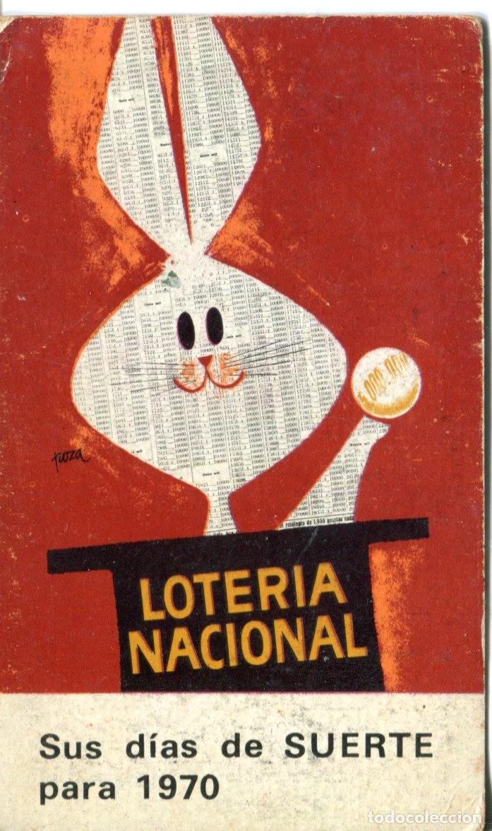 Coleccionismo calendarios: CALENDARIO PUBLICITARIO. LOTERIA NACIONAL A&Ntilde;O 1970. CONEJO DE LA SUERTE. VER FOTO ADICIONAL
