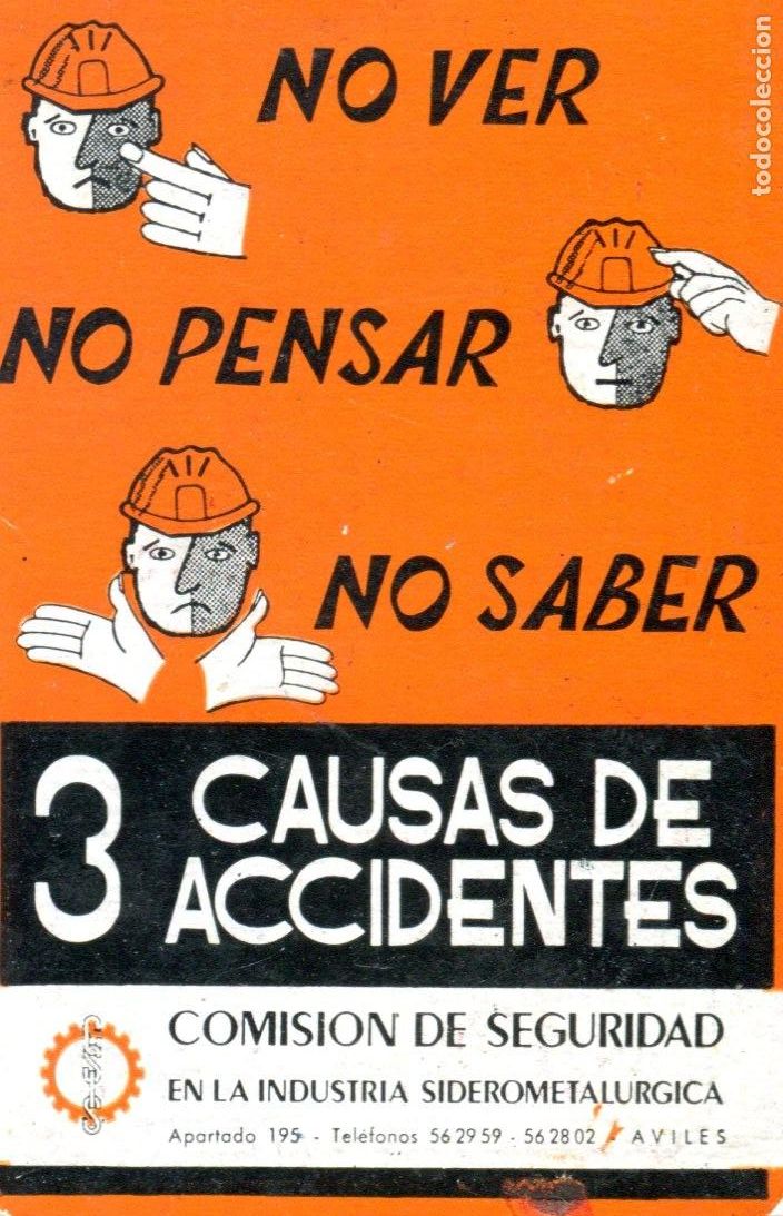 Coleccionismo calendarios: CALENDARIO COMISION DE SEGURIDAD EN LA INDUSTRIA SIDEROMETALURGICA AVILES, ASTURIAS A&Ntilde;O 1974 VER FOT