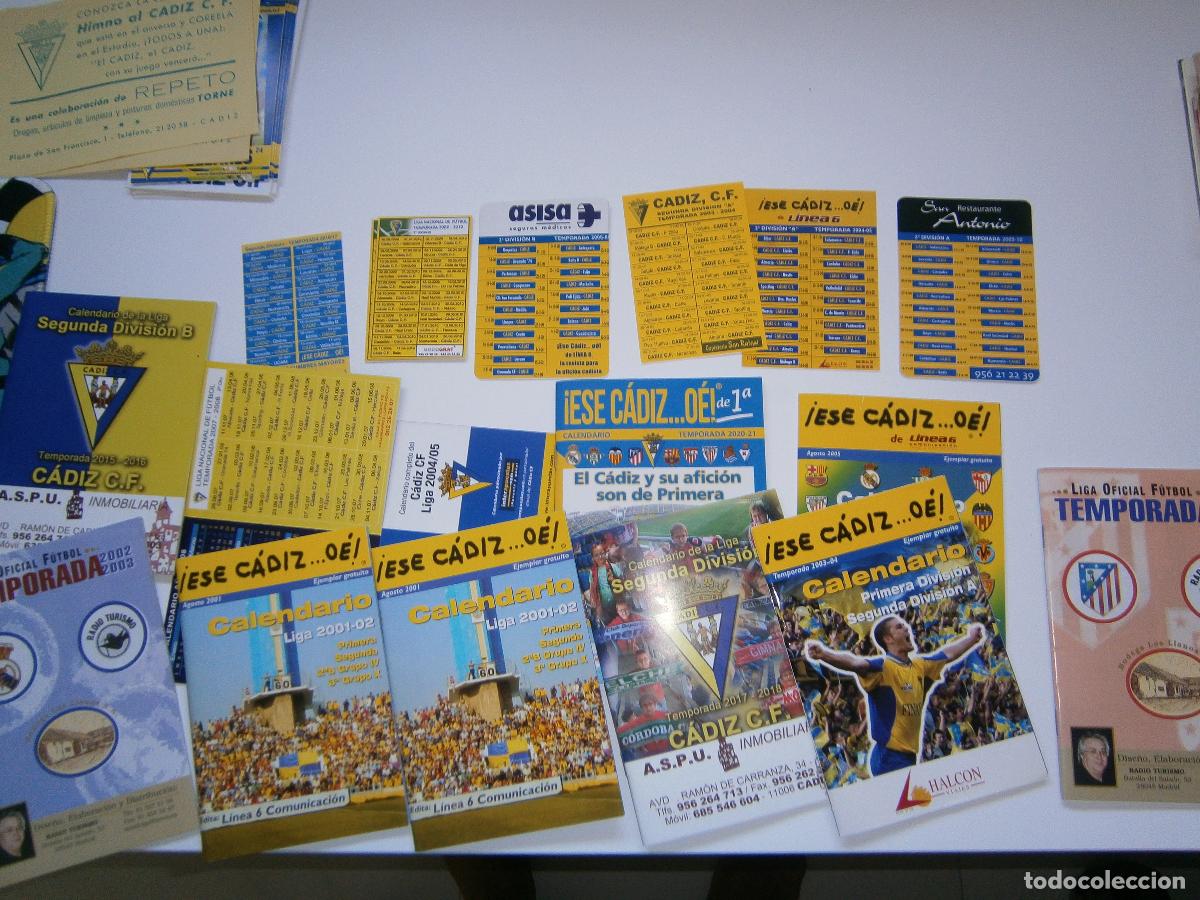 Coleccionismo calendarios: Calendarios de la Liga espa&ntilde;ola - Cadiz C.F. - A&ntilde;os 200 en adelante