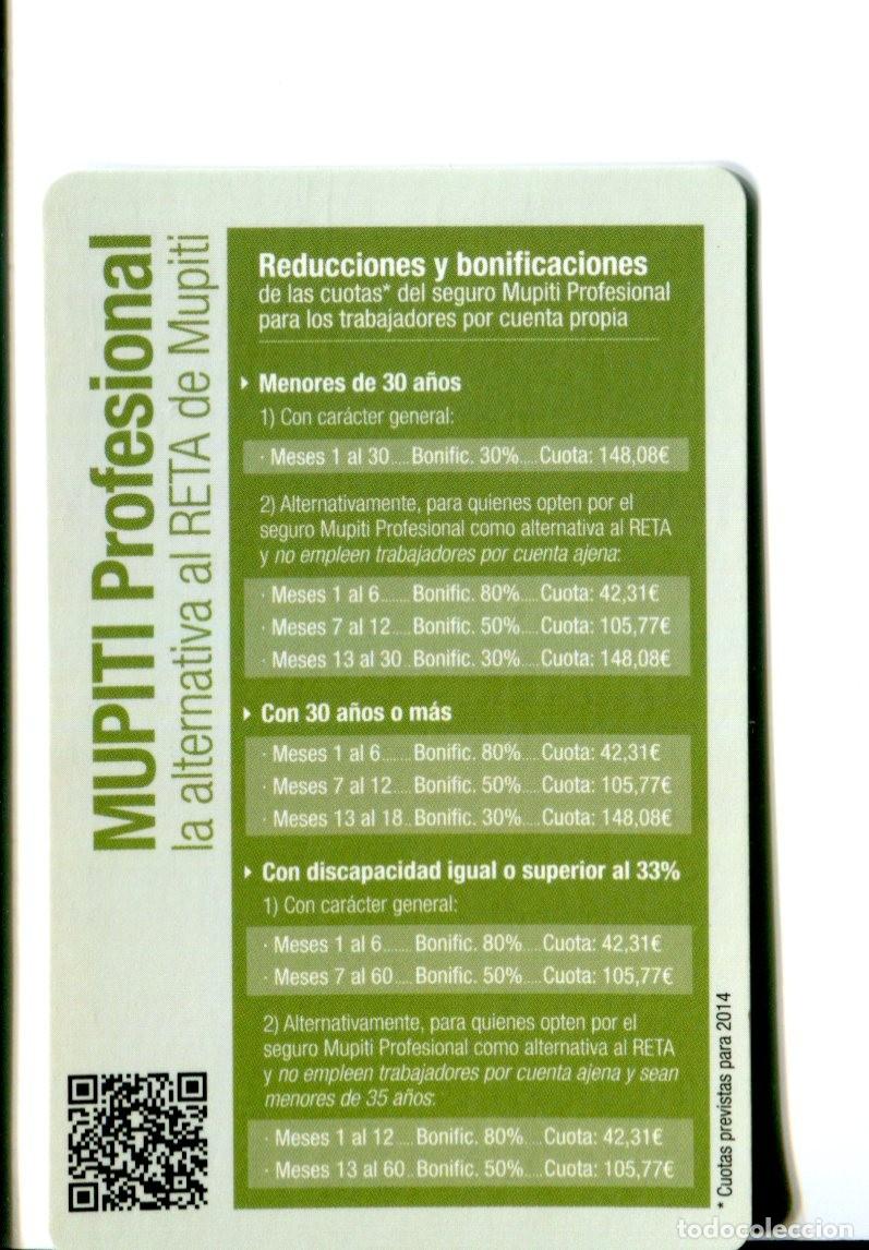 Coleccionismo calendarios: Calendario bolsillo - MUPITI SEGUROS - A&ntilde;o 2014