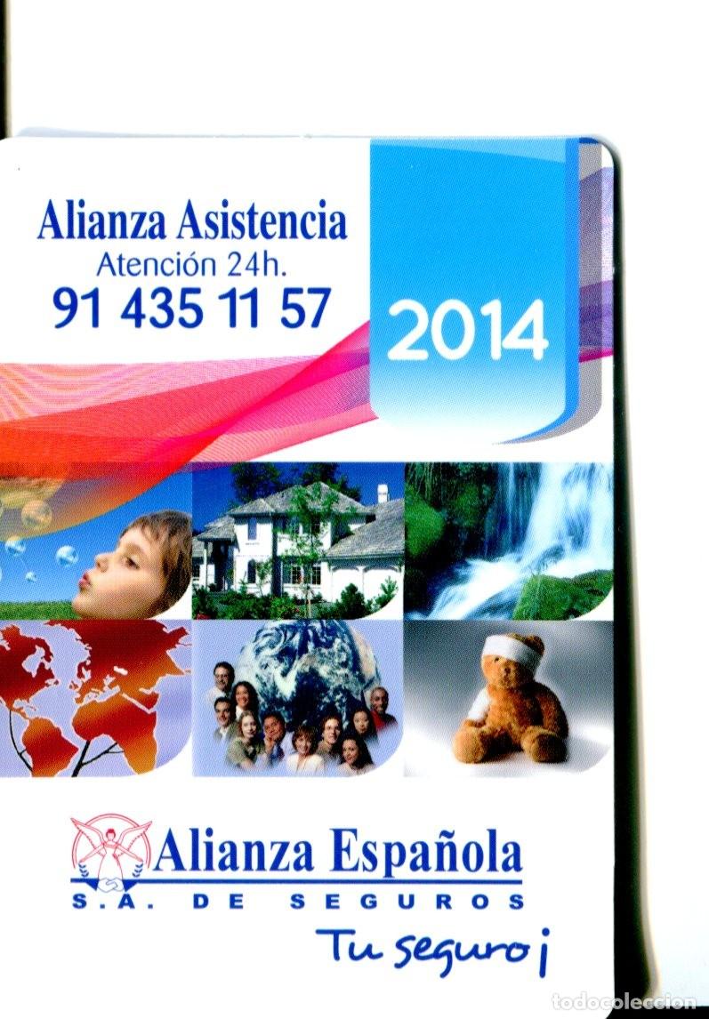 Coleccionismo calendarios: CALENDARIO SEGUROS ALIANZA ESPA&Ntilde;OLA, A&Ntilde;O 2014, ATENCION 24 HORAS
