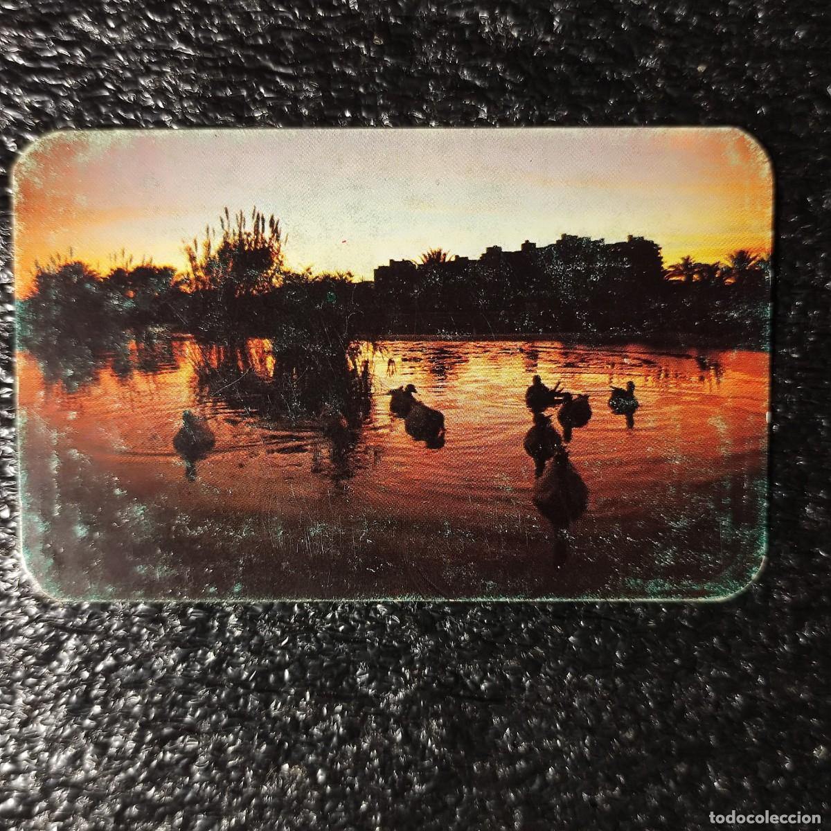 Coleccionismo Calendarios: CALENDARIO BOLSILLO .Patos mandarines nadando en el lago 1980 * PAISAJE MARINA ATARDECER * T4
