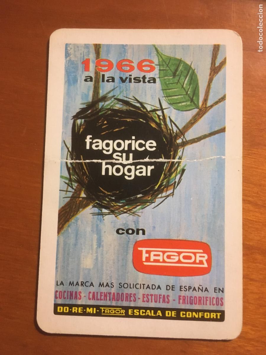 Coleccionismo Calendarios: fournier fagor 1966 fournier calendario original