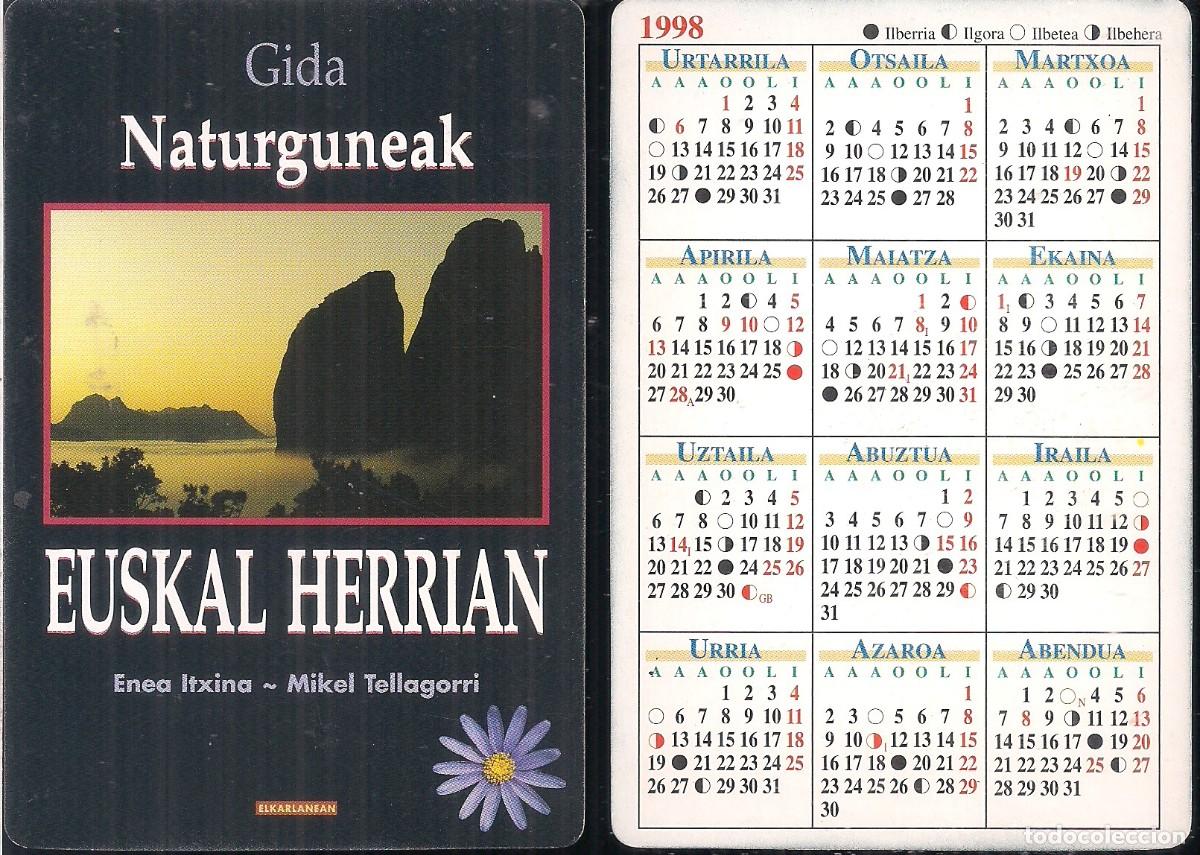Coleccionismo calendarios: CALENDARIO DE BOLSILLO 1998. EUSKAL HERRIAN. ELKAR - Foto 1