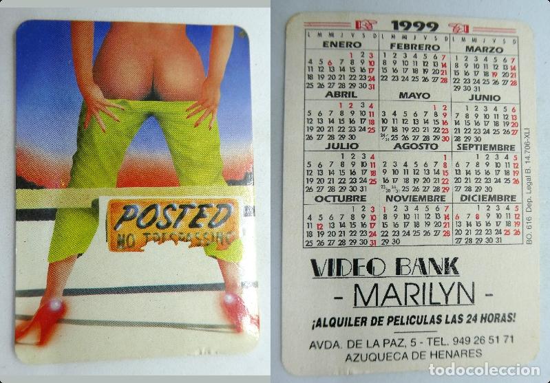 Coleccionismo Calendarios: CALENDARIO BOLSILLO CHICA EROTICO Publicidad Video Bank Marilin ,Azuzeca de Henares 1999