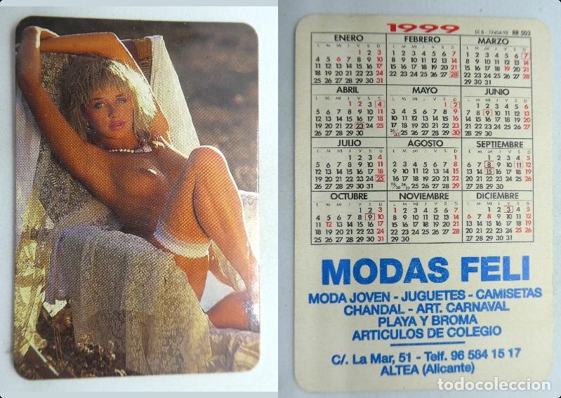 Sammeln von Kalendern: CALENDARIO BOLSILLO CHICA EROTICO Publicidad Modas Feli ,Altea Alicante 1999