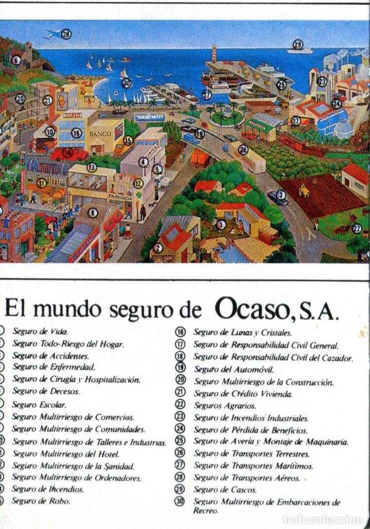 Coleccionismo calendarios: CALENDARIO 1986 SEGUROS OCASO. UN MUNDO SEGURO