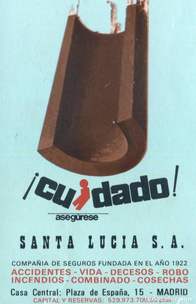 Collectionnisme Calendriers: CALENDARIO PUBLICITARIO. SEGUROS SANTA LUCIA A&Ntilde;O 1974. VER FOTO ADICIONAL