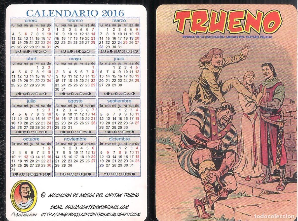 Colecionismo Calend&aacute;rios: CALENDARIO DE BOLSILLO 2016. TRUENO. ASOCIACION DE AMIGOS DEL CAPITAN TRUENO