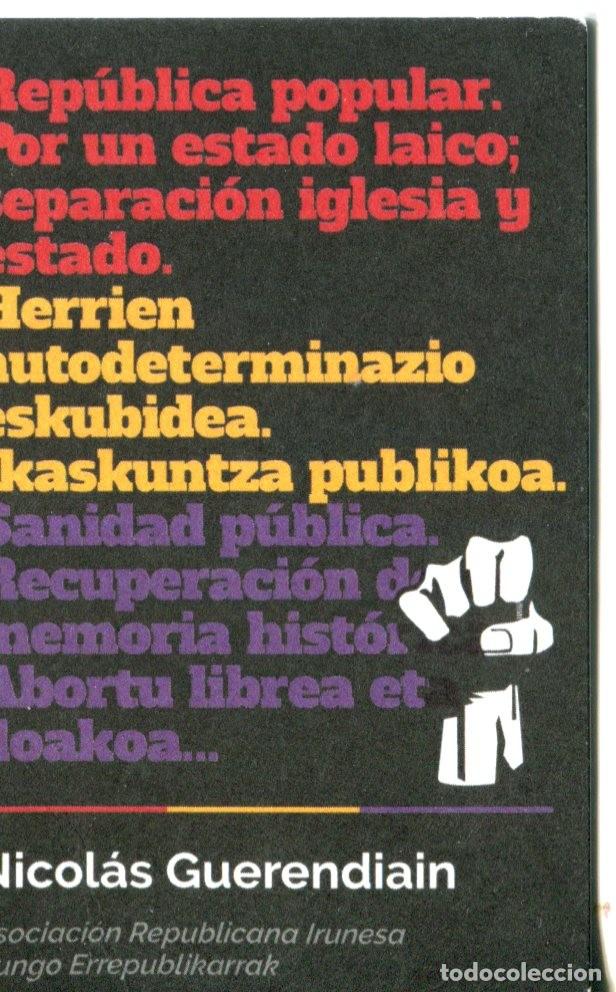 Collectionnisme Calendriers: CALENDARIO POL&Iacute;TICO. ASOCIACI&Oacute;N REPUBLICANA IRUNESA. NICOL&Aacute;S GUERENDIAIN. A&Ntilde;O 2017