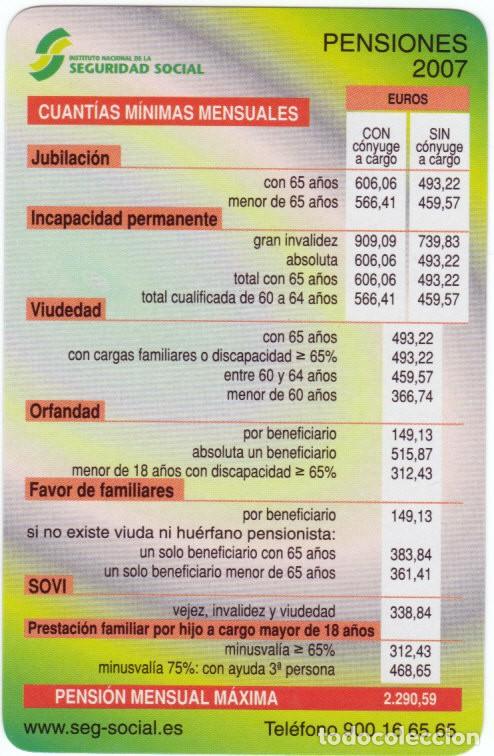 Coleccionismo calendarios: CALENDARIO FOURNIER (NO LO PONE). INSTITUTO NACIONAL DE SEGURIDAD SOCIAL. PENSIONES 2007. A&Ntilde;O 2007