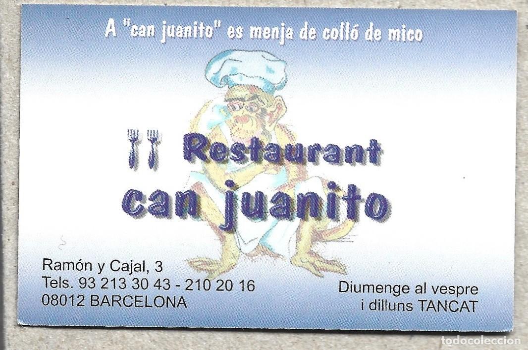 Coleccionismo Calendarios: CALENDARIO DE PUBLICIDAD DE RESTAURANTE CAN JUANITO BARCELONA DEL A&Ntilde;O 2001 EN CATALA