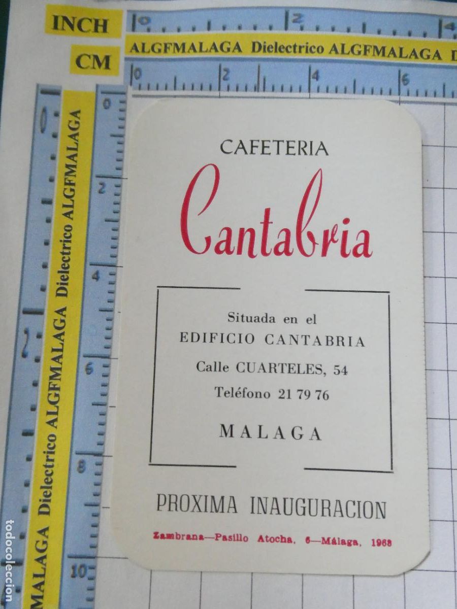 Collectables Calendars: CALENDARIO DE BOLSILLO. A&Ntilde;O 1969. CAFETER&Iacute;A CANTABRIA CALLE CUARTELES M&Aacute;LAGA. 264