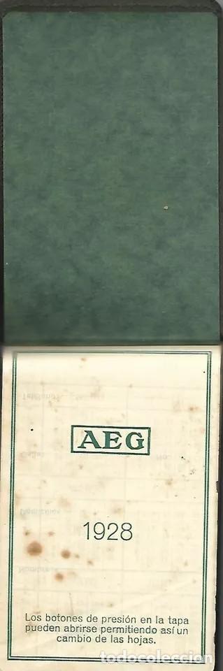 Coleccionismo calendarios: Agenda de Bolsillo AEG 1928 - Foto 2