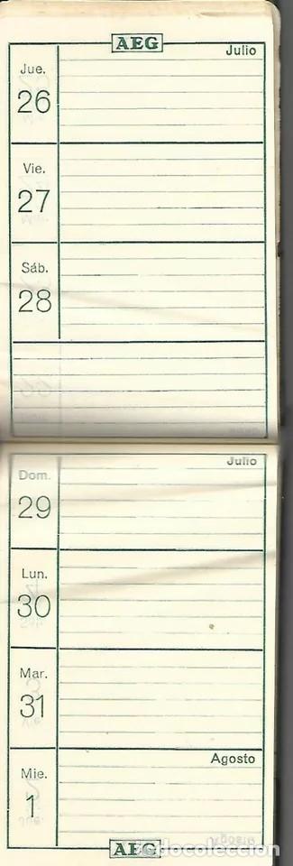 Coleccionismo calendarios: Agenda de Bolsillo AEG 1928 - Foto 3