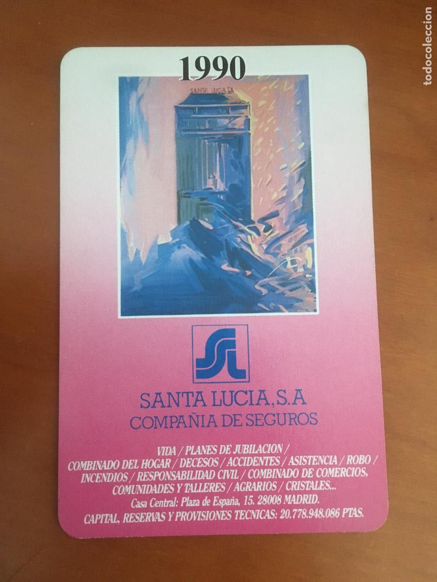 Collectables Calendars: fournier santa lucia calendario original 1990 perfecto estado