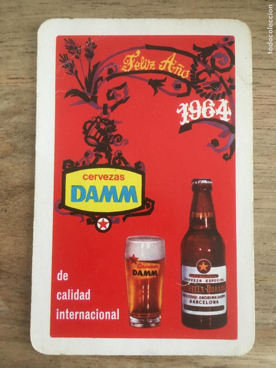 Coleccionismo Calendarios: fournier cerveza damm 1964 calendario original antiguo