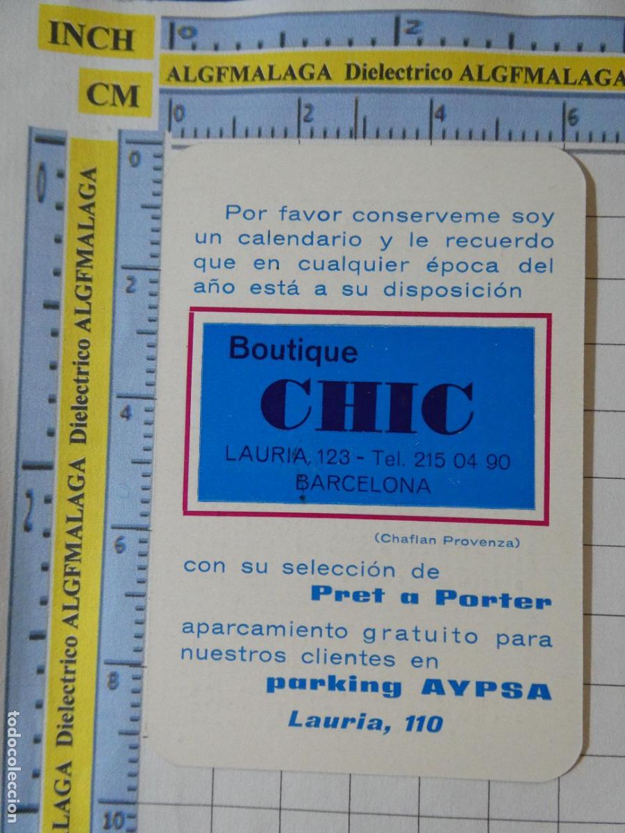 Collezionismo Calendari: CALENDARIO DE BOLSILLO. A&Ntilde;O 1968 BOUTIQUE CHIC BARCELONA. 343