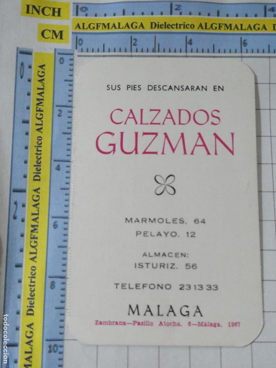 Collectables Calendars: CALENDARIO DE BOLSILLO. A&Ntilde;O 1968. M&Aacute;LAGA PUBLICIDAD CALZADOS GUZM&Aacute;N CALLE M&Aacute;RMOLES PELAYO 356