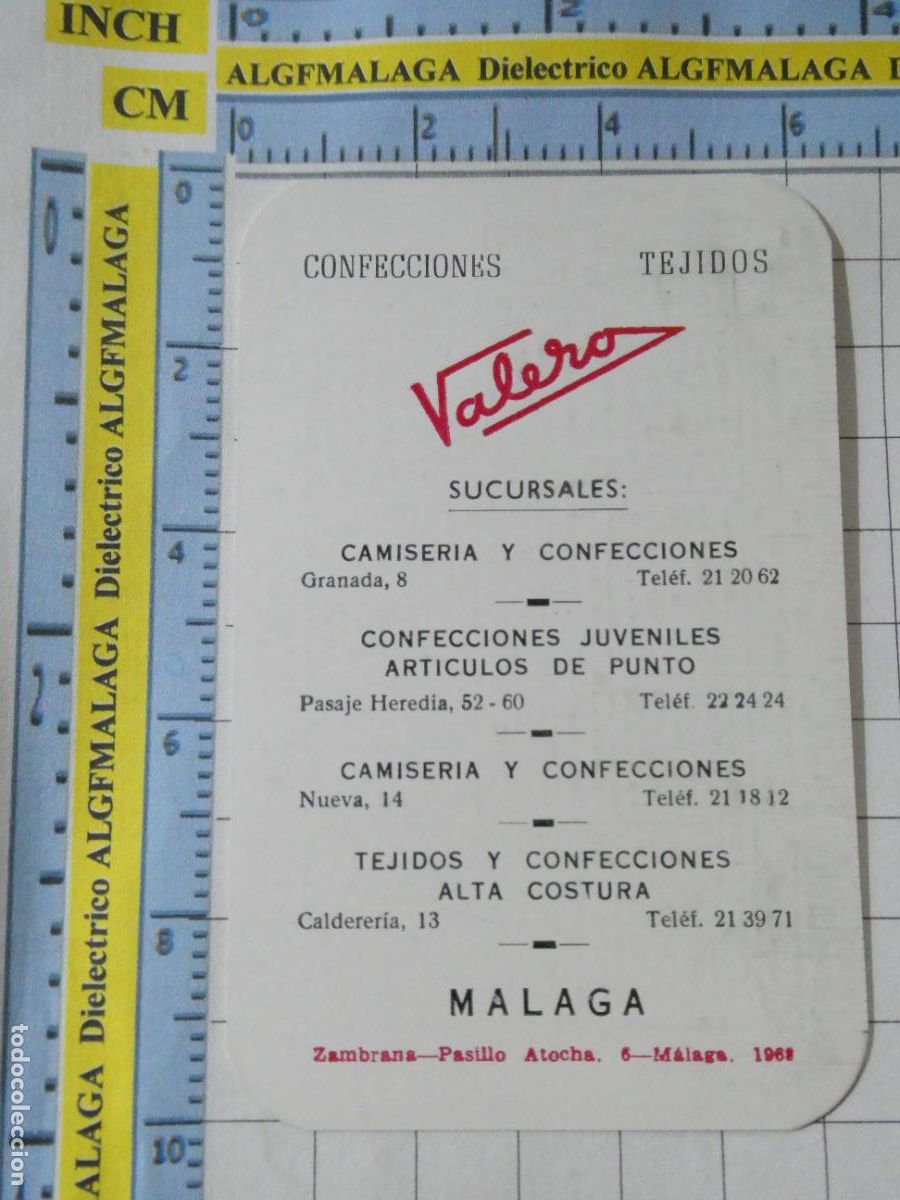 Sammeln von Kalendern: CALENDARIO DE BOLSILLO. A&Ntilde;O 1969. M&Aacute;LAGA PUBLICIDAD CONFECCIONES TEJIDOS VALERO. 369
