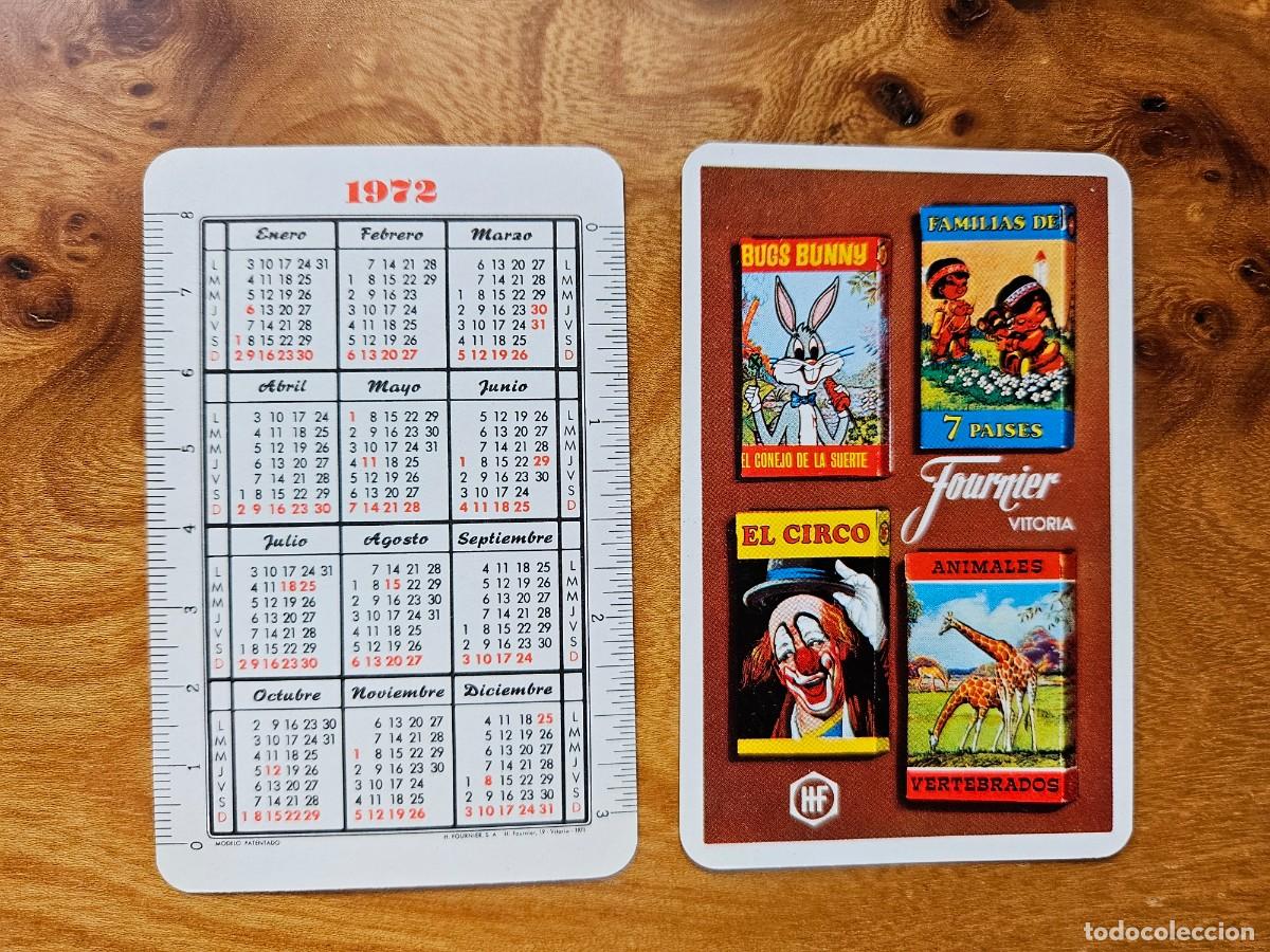 Collectables Calendars: CALENDARIO FOURNIER 1972 - CARTAS