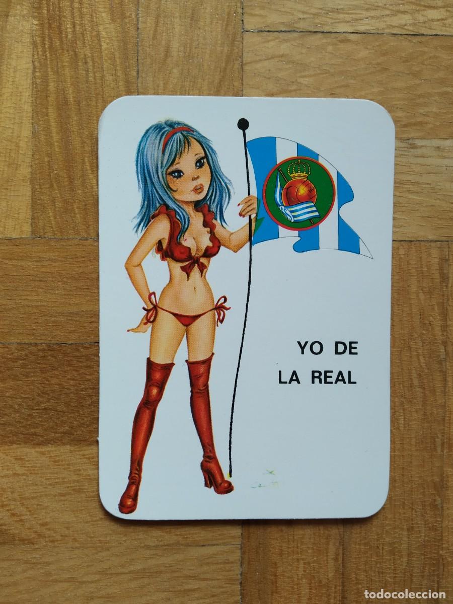 Coleccionismo calendarios: CALENDARIO SERIADO DE FUTBOL. CHICA CON ESCUDO DE LA REAL SOCIEDAD A&Ntilde;O 1977 VER FOTOS