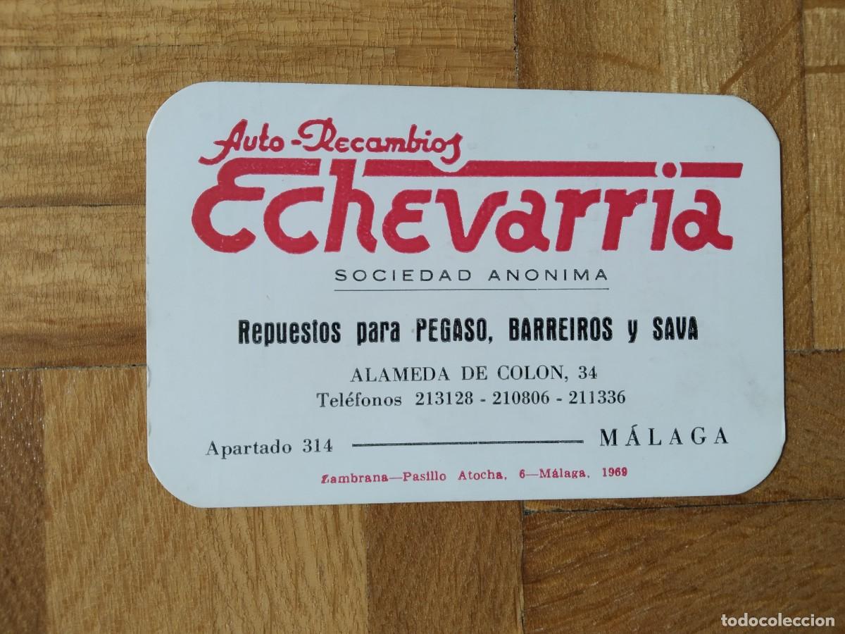Coleccionismo Calendarios: CALENDARIO PUBLICITARIO AUTO RECAMBIOS ECHEVARRIA. REPUESTOS PARA PEGASO BARREIROS SAVA A&Ntilde;O 1970 VER