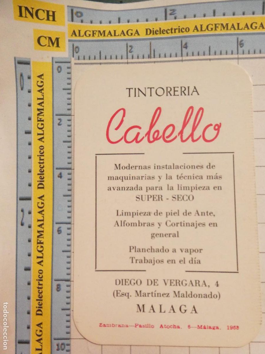 Sammeln von Kalendern: CALENDARIO DE BOLSILLO A&Ntilde;O 1969 TINTORER&Iacute;A CABELLO M&Aacute;LAGA. 426