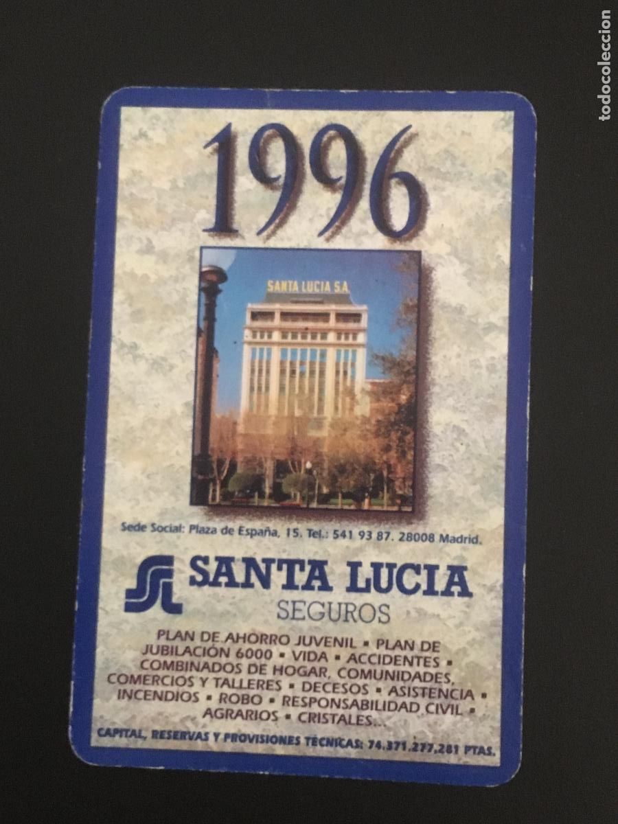 Coleccionismo Calendarios: fournier santa lucia 1996 calendario original perfecto estado