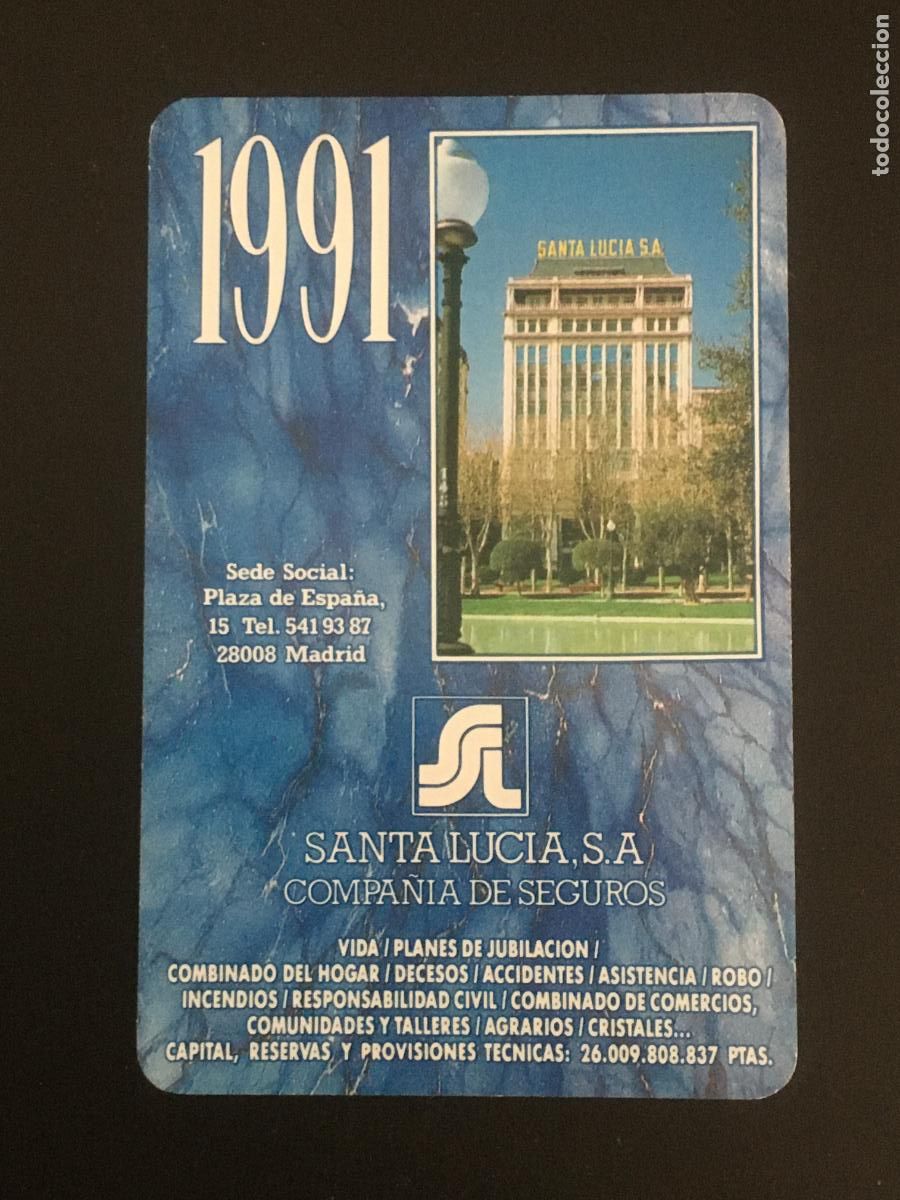 Collectionnisme Calendriers: fournier santa lucia 1991 calendario original perfecto estado