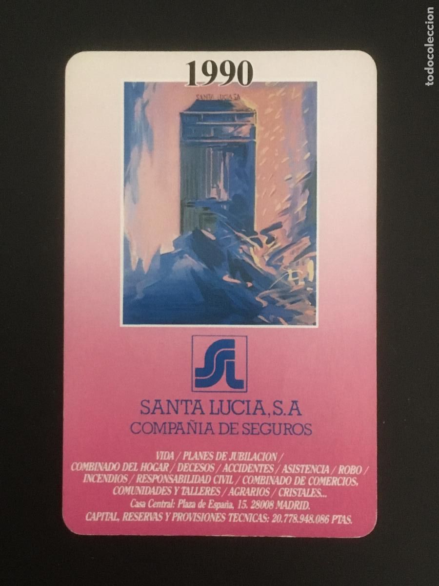 Collectionnisme Calendriers: fournier santa lucia 1990 calendario original perfecto estado