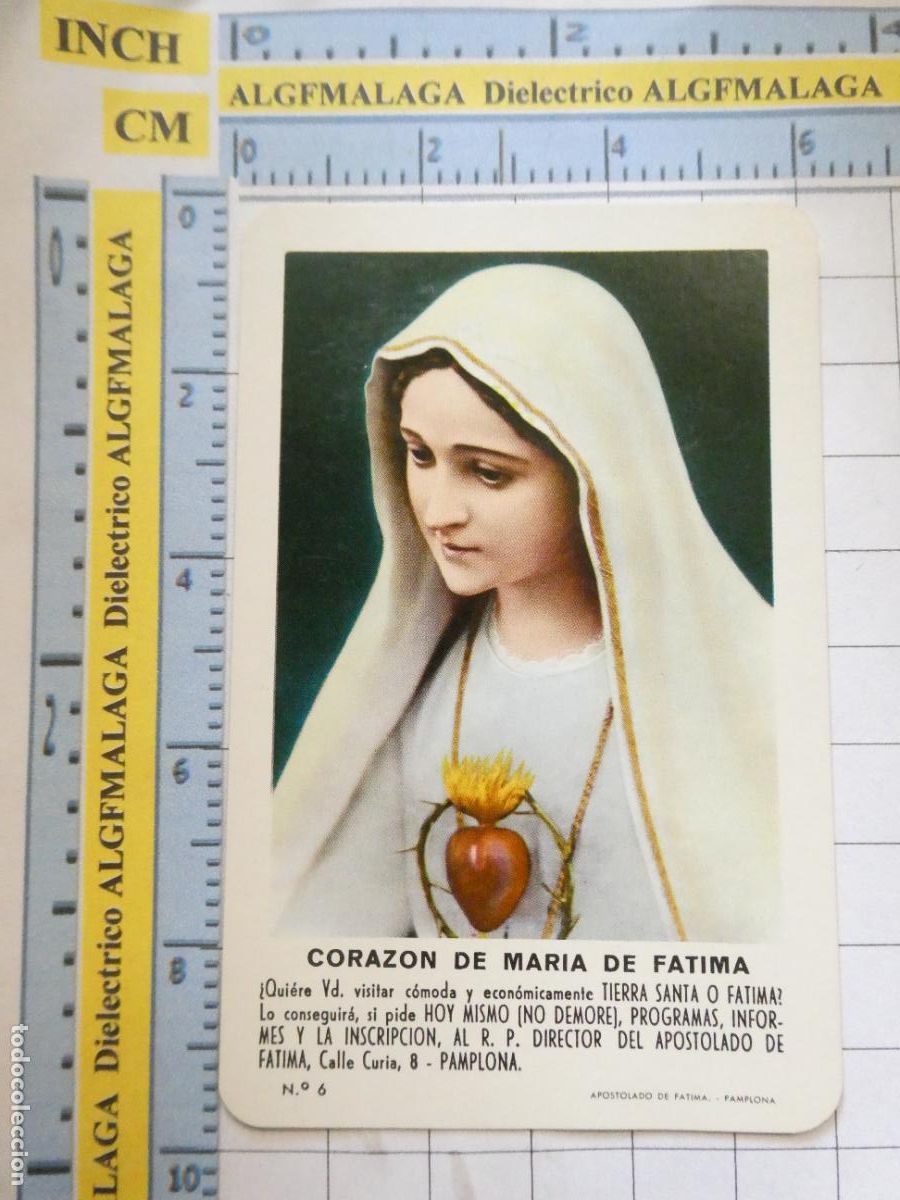 Collectables Calendars: CALENDARIO DE BOLSILLO FOURNIER. A&Ntilde;O 1968 CORAZ&Oacute;N DE MAR&Iacute;A DE F&Aacute;TIMA APOSTOLADO F&Aacute;TIMA PAMPLONA