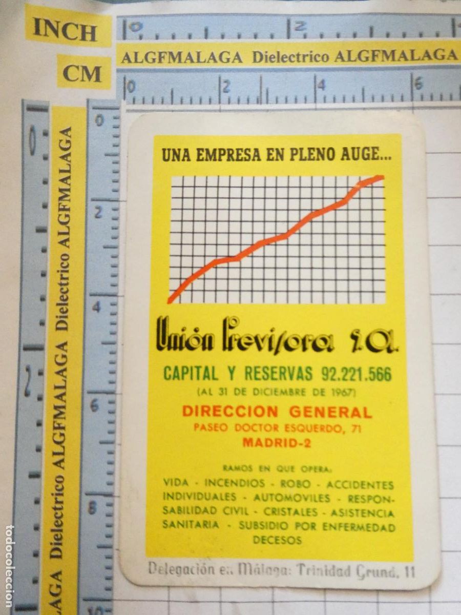 Colecionismo Calend&aacute;rios: CALENDARIO DE BOLSILLO FOURNIER. A&Ntilde;O 1969 UNI&Oacute;N PREVISORA DELEGACI&Oacute;N DE M&Aacute;LAGA