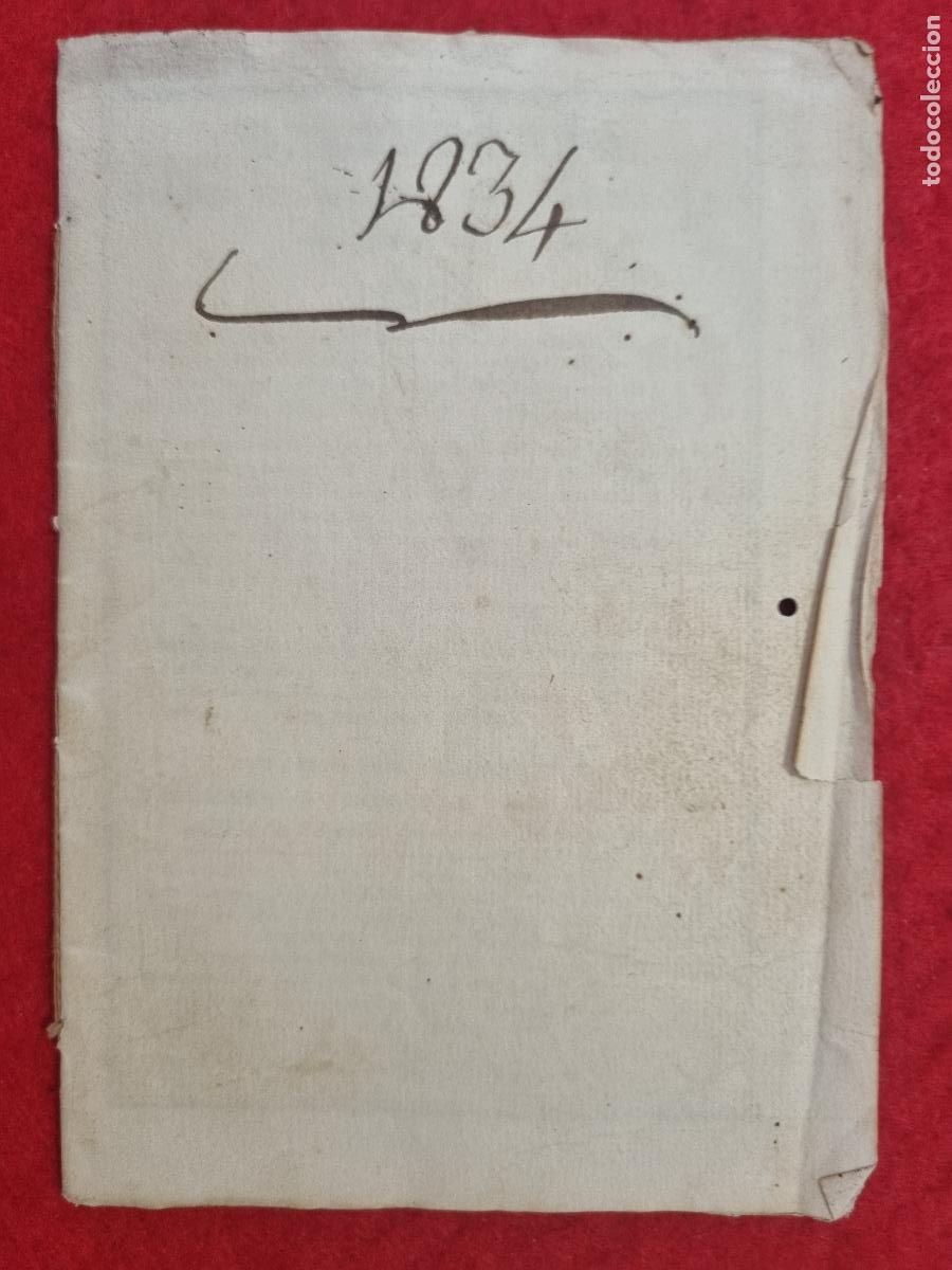 Colecionismo Calend&aacute;rios: CALENDARIO SIGLO XIX A&Ntilde;O 1834 PARA EL REINO DE VALENCIA ORIGINAL CR11