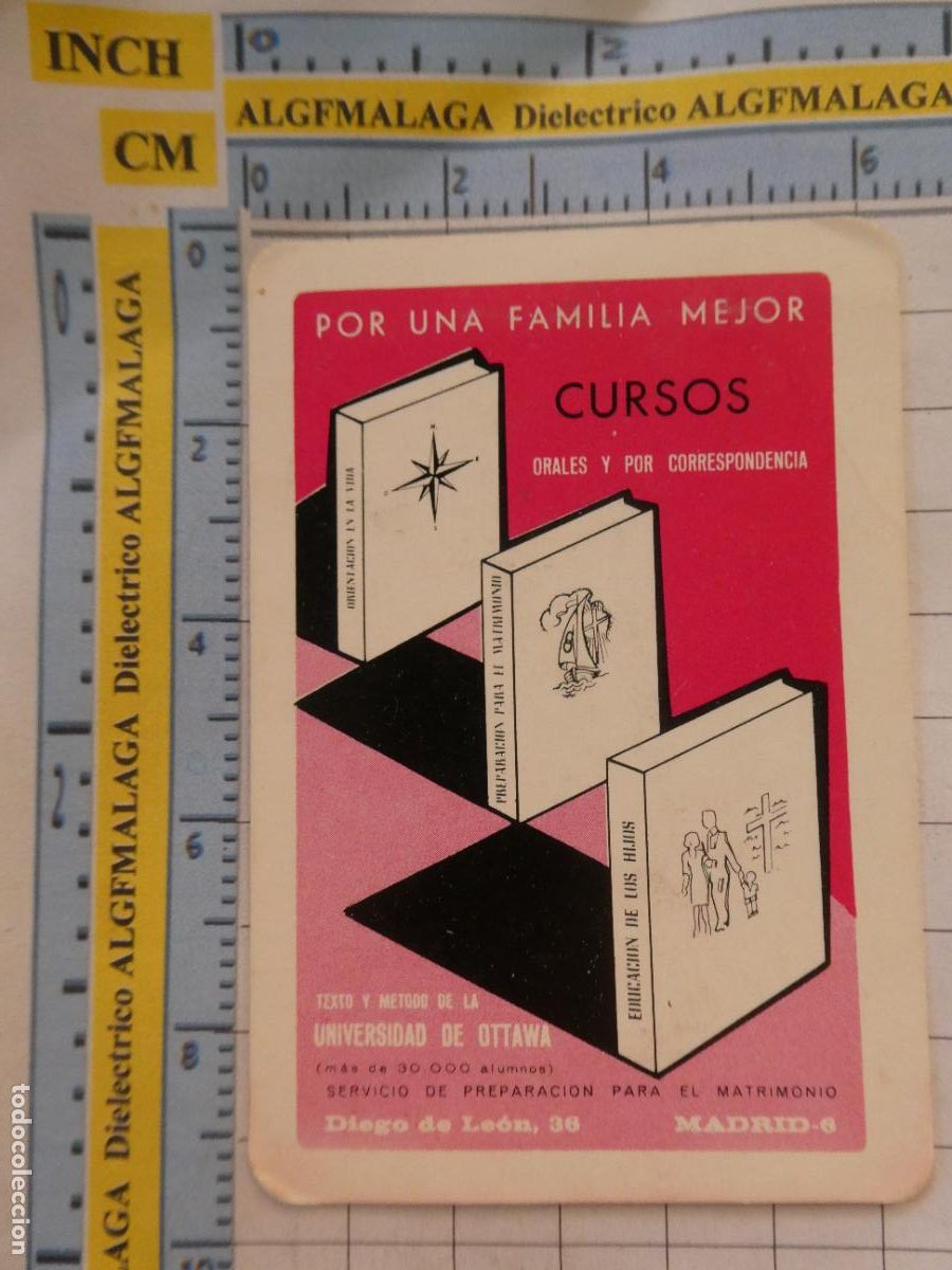 Colecionismo Calend&aacute;rios: CALENDARIO DE BOLSILLO. A&Ntilde;O 1965. CURSOS UNIVERSIDAD OTTAWA. PREPARACI&Oacute;N MATRIMONIO . 491