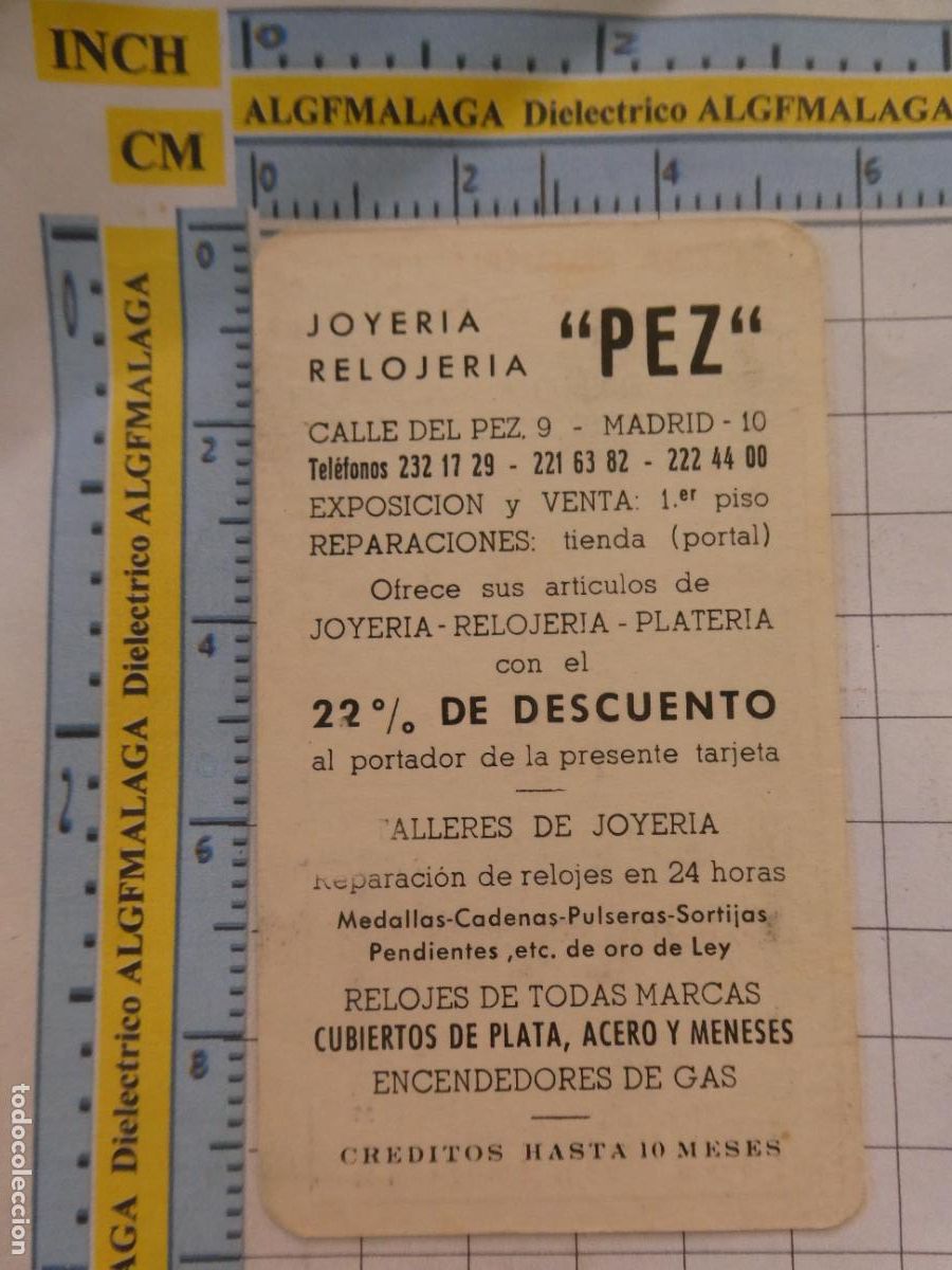 Collectionnisme Calendriers: CALENDARIO DE BOLSILLO. A&Ntilde;O 1969 JOYER&Iacute;A RELOJER&Iacute;A PEZ MADRID . 492